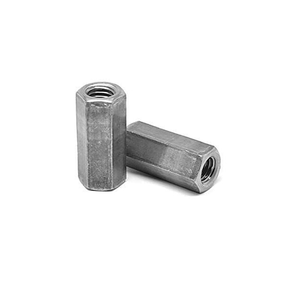 Newport Fasteners Coupling Nut, #1-8, Steel, Grade A, Plain, 2-1/2 in Lg, 1-1/4 in Hex Wd, 80 PK 957771-BR-80 - main